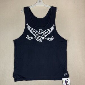California Crazee Wear Tank‎ Top Mens XL Black Eagle Razer Back Bodybuilding